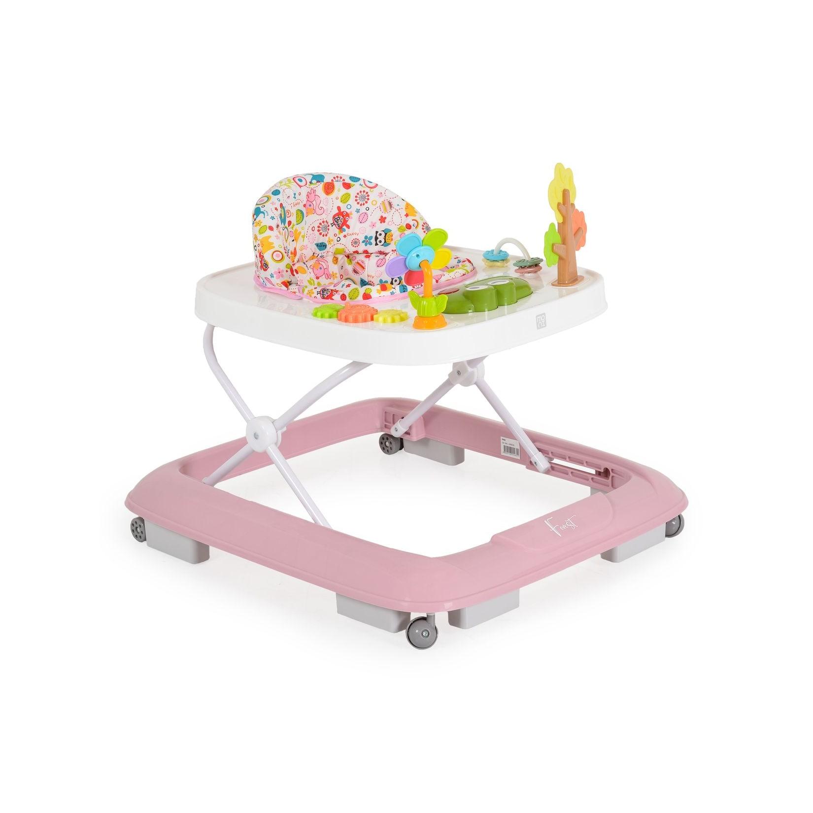 Moni Lauflernhilfe Forest Lieder Lichter Spielcenter Räder faltbar Stopper 12 kg rosa