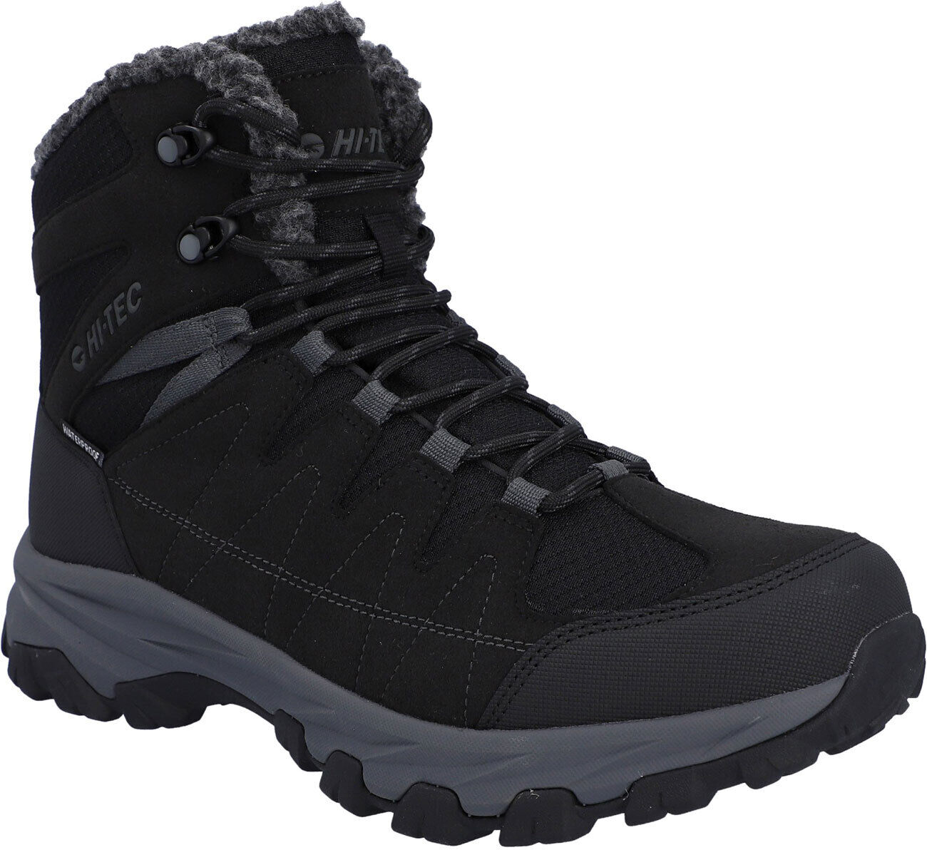 Wanderschuh HI-TEC "Hi-Tec Stiefel Boulder WP Insulated", Herren, Gr. 45, Normalschaft, schwarz (schwarz, dunkelgrau), SONSTIGES/TEXTILIEN TEXTILIEN EVA SONSTIGES, Schuhe Wanderschuh schwarz, dunkelgrau 45, Normalschaft
