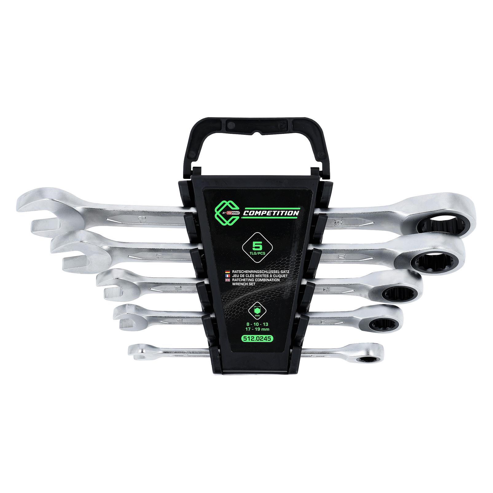 Competition Ratschenringmaulschlüssel-Satz, 5-tlg 8 - 19 mm (19 mm, 8 mm) (512.0245)