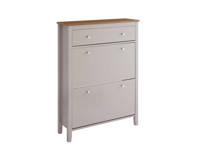 SoBuy Schuhschrank Schmal, 80x25x108cm, Hellbraun, Holzwerkstoff, 80x108x25 cm, Garderobe, Schuhaufbewahrung, Schuhkipper
