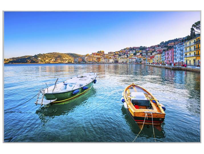 Bild mit Rahmen Kleine Boote Auf Italienischen See image LAND