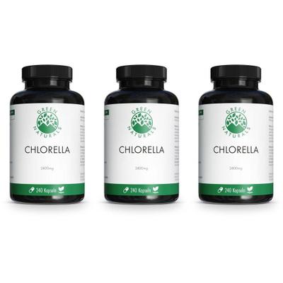 Green Naturals Chlorella Kapseln 2400 mg vegan x3 3x240 St