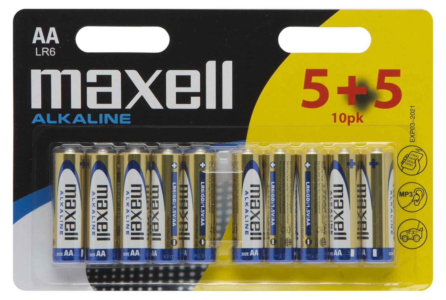 Maxell Alkaline Batterijen AA Mignon, 10 stuks