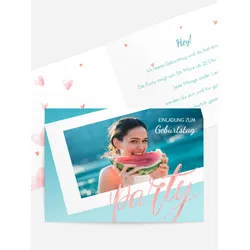 Einladungen zum Geburtstag  selbst gestalten mit Spruch und Fotos im Onlinedesigner bei Meine-Kartenmanufaktur.de