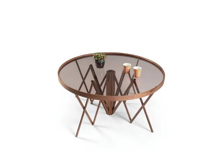 JVmoebel Couchtisch JVMoebel Couchtisch mit Glasplatte und X-förmigen Beinen (Packung)
