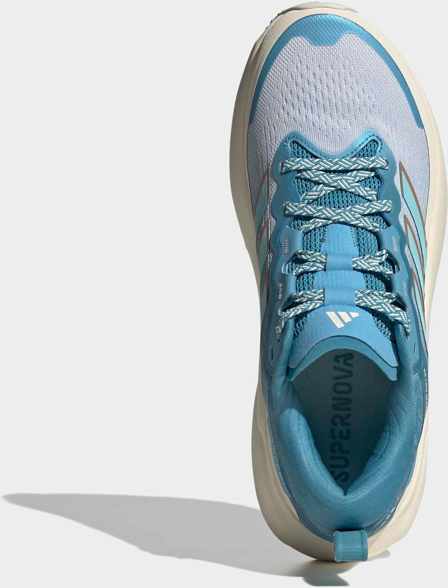 Laufschuh ADIDAS PERFORMANCE "SUPERNOVA RISE 3 ATR", Damen, Gr. 42,5, tactile steel, frozen blau, wonder weiß, Textil, Schuhe Laufschuh, für mehr Komfort tactile steel, frozen blau, wonder weiß 42,5