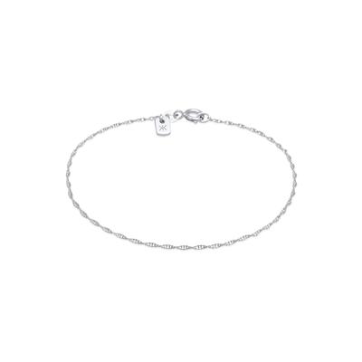 Armkette KUZZOI "Armband Basic Gliederkette Gedreht 925 Silber" Gr. 190, silber, Armbänder, Herren, Silber 925 (Sterlingsilber), Armkette