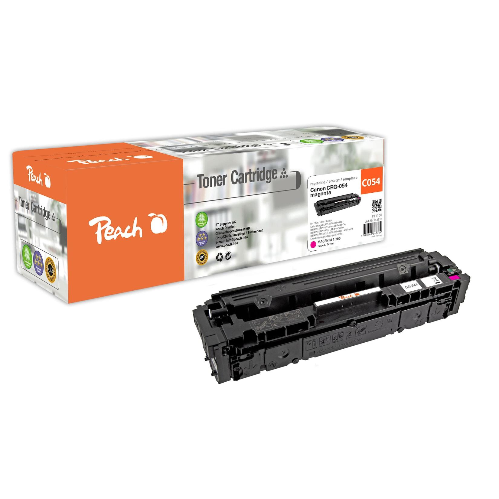 Peach HP 054 m Toner ma ersetzt Canon CRG-054 m, 3022C002 für z.B. Canon iSENSYS LBP -620, Canon iSENSYS LBP -621 Cw, Canon iSENSYS LBP -623 Cdw (wiederaufbereitet)