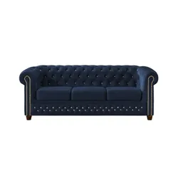 S-STYLE Chesterfield Einzelsofa  Cleo Blink ¦ blau ¦ Maße (cm): B: 203 H: 72