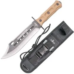 Survivalmesser mit Stonewashed Stahlklinge
