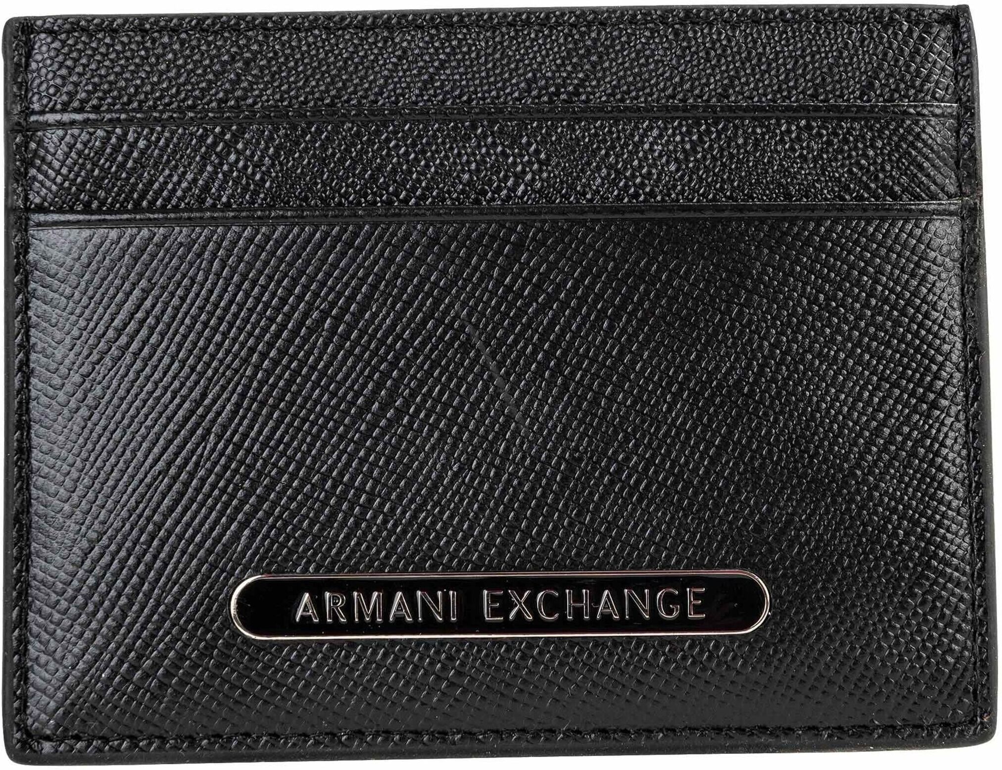 Giorgio Armani Kartenetui ARMANI EXCHANGE "Kartenetui BARCELONA CREDIT CARD HOLDER 1er Pack", Herren, schwarz, Obermaterial: 100% Rindsleder Leather cow. Futter: 100% Polyester PES., Kleinlederwaren Kartenetui