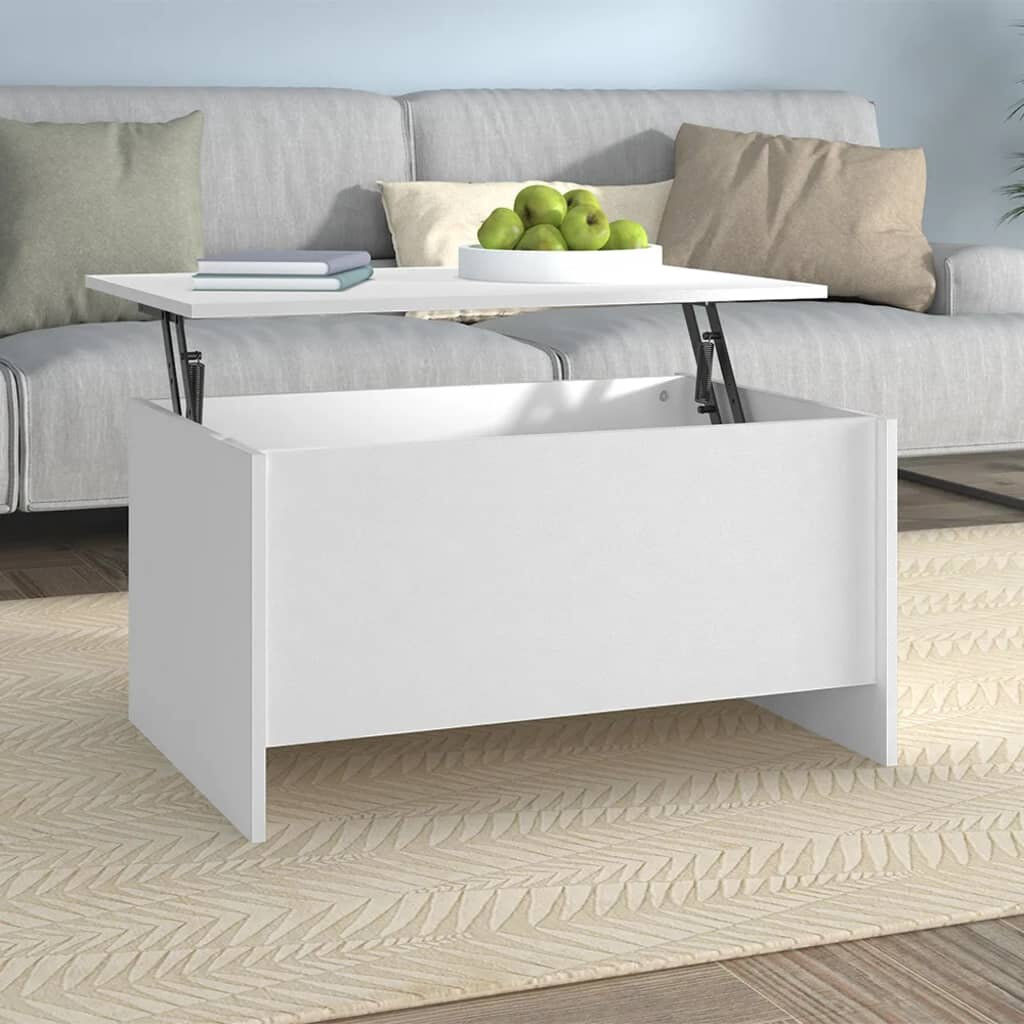 Latitude Run Hydia Lift Top Sled Coffee Table with Storage White 41.5cm H x 80cm L x 55.5cm W