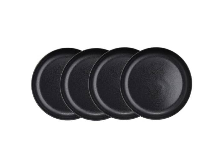 BUTLERS 4er-Set Pastateller Steinzeug - CASA NOVA - spülmaschinenfest Farbe Schwarz - ø 23 cm - Suppenteller für Eintöpfe & Salate - Nudelteller für Pasta & Risotto - Skandi-Design