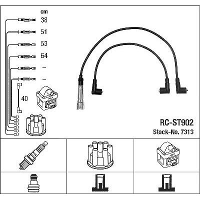 Ngk Zündleitungssatz [Hersteller-Nr. 7313] für VW, Skoda, Seat