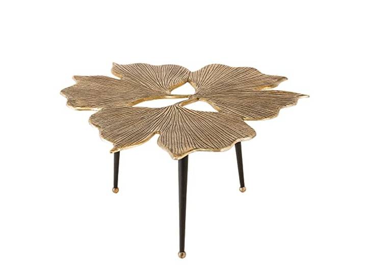 riess-ambiente.de Dekorativer Couchtisch Ginkgo Leafs 75cm Gold Handmade Metall