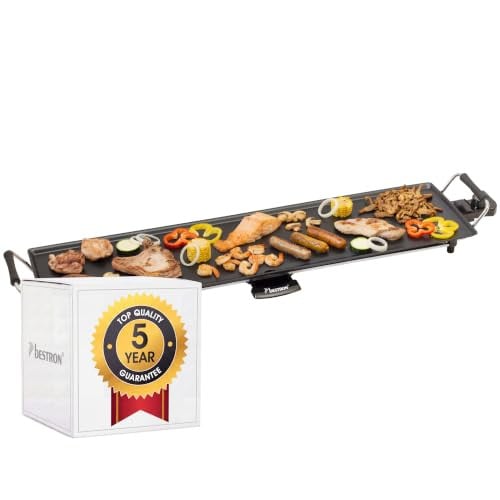 Bestron elektrische XXL Teppanyaki tafelgrill met antiaanbaklaag, 1800W, zwart