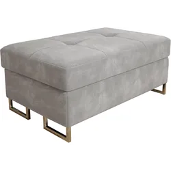 POLSTERHOCKER BARLET Hellgrau 100x60 cm