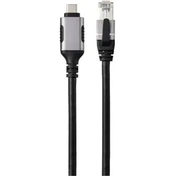 Renkforce USB, Netzwerk Adapterkabel (1x USB-C Stecker - 1x RJ45-Stecker) 1.80 (USB, USB-C), Netzwerk Adapter, Schwarz