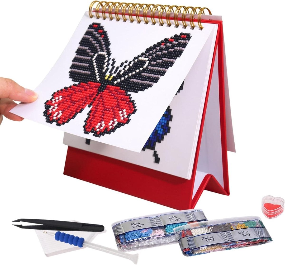 Kalender 2026 Edelsteen Bureaukalender met Creatief Maand Design - 25 x 20 x 4 cm