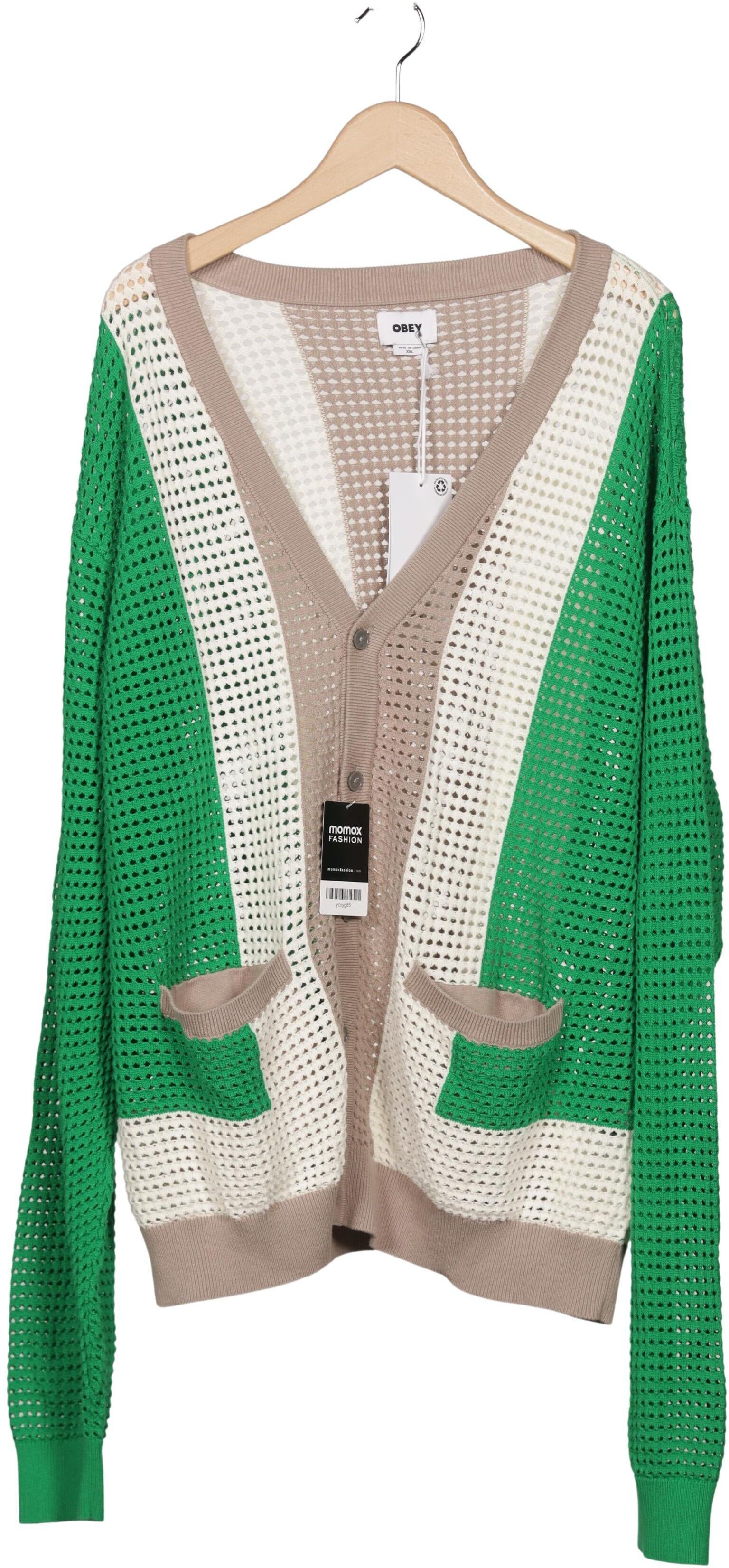 Obey Herren Strickjacke, Mehrfarbig, Gr. Xxl, Baumwolle - Second Hand