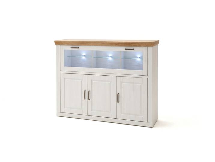 Highboard BRIXEN 163x123x40 cm, Nachbildung Pinie Aurelio weiß...