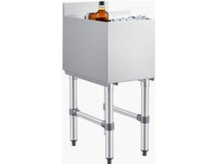 VEVOR Gewerblicher Eisbehälter 28 L, 305 x 482 x 850 mm, Eisbox mit Gestell, Schiebedeckel und 2 Abnehmbaren Flaschenhaltern, Freistehend für Eiswürfel und Getränke, Geeignet für Bars Restaurants Pubs