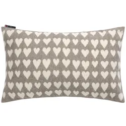 David Fussenegger Kissenhülle Silvretta 'Herzen' 30 x 50 cm Rauch - Beige