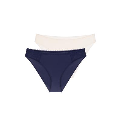 Slip DORINA "Sonia", Damen, Gr. L, blau (navy, ink), Obermaterial: 89% Polyester, 11% Elasthan, Unterhosen Slip