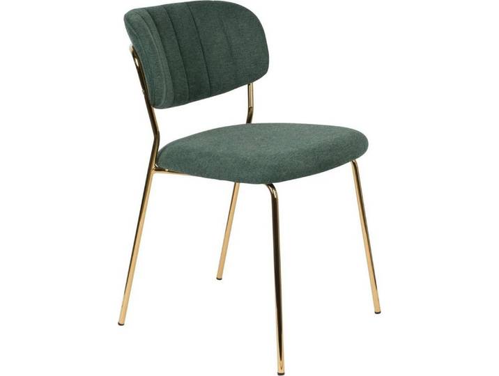 Trendmöbel24 Esszimmerstuhl Stuhl Esszimmerstuhl Polsterstuhl JOLIEN GOLD/DARK GREEN