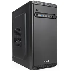 Tooq Technology Boitier Mini Tour Micro ATX TooQ TQC-4702-SP + Alimentation 500W (Noir) (mATX, Mini-ITX), PC Gehäuse, Schwarz