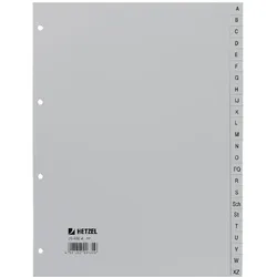 Hetzel A - Z Alphabetische Register DIN A4 Grau 24-teilig PP (Polypropylen) 4 Löcher 256504