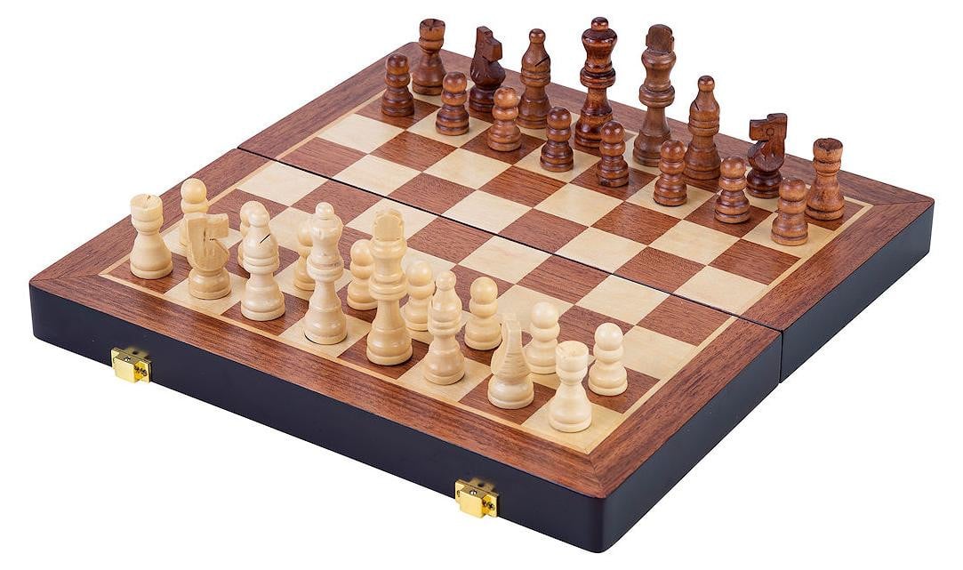 Opklapbaar schaakspel van essenhout Basic