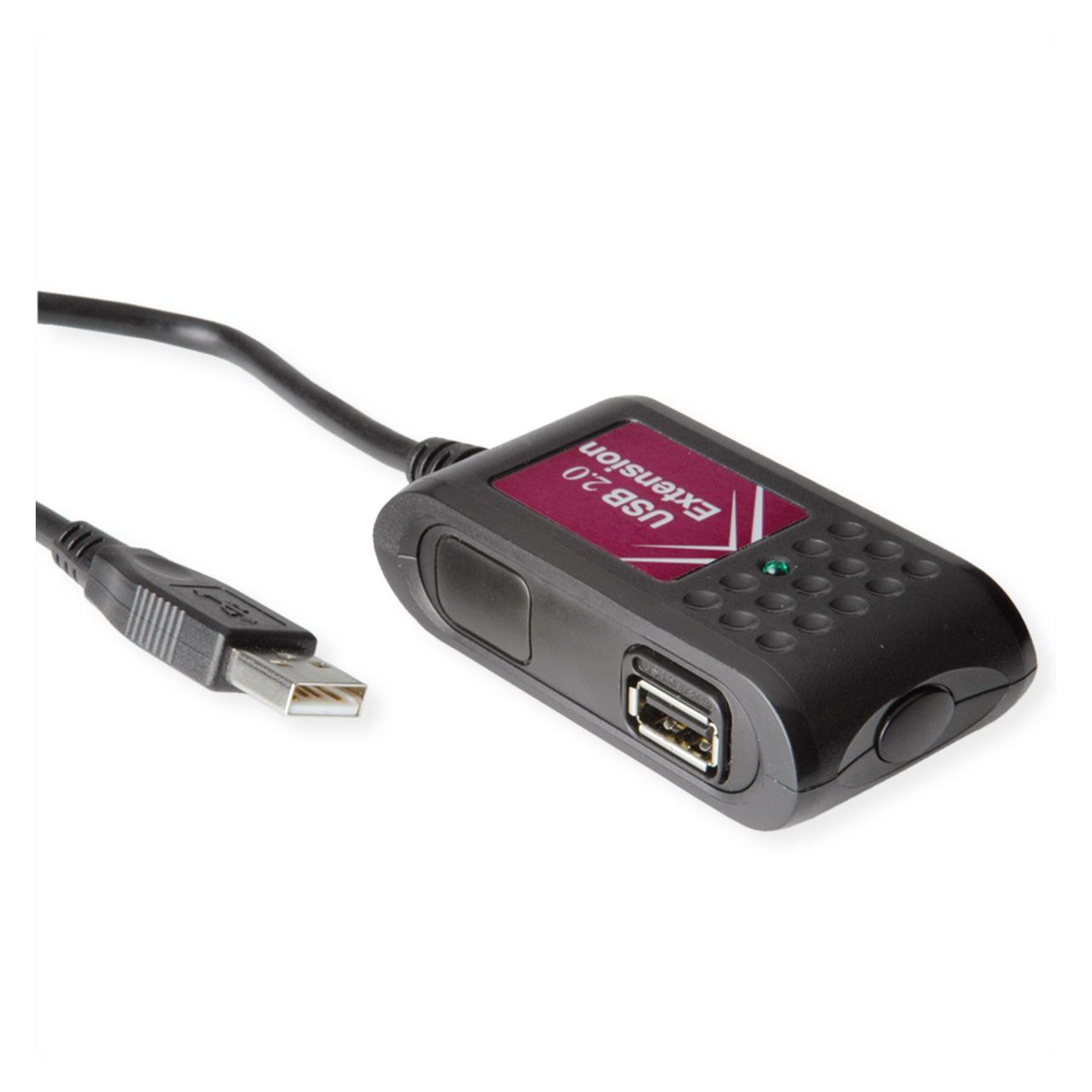Value USB 2.0 Verlängerung schwarz, 2fach 5m (5 m, USB 2.0) (12.99.1089)