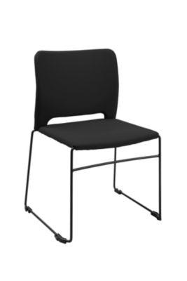 Topstar Besucherstuhl VISIT LITE, ohne Armlehnen, stapelbar bis 12 Stück, B 440 x T 410 x H 450 mm, Stoff/Stahl, schwarz/schwarz, 4 Stück