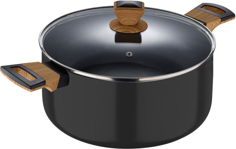 Bergner Earth Kookpan, zwart, 6 liter, diameter: 28 cm
