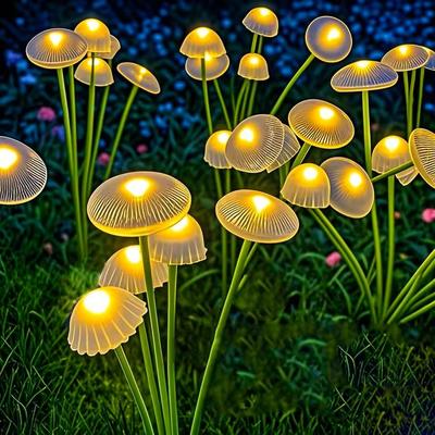Uplift Essentials Solar Mushroom Garden Lights With Dual Mode LED For Outdoor Decor warm