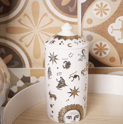 Inspire Curations Ceramic Vanity Storage Jar & Scented Candle Holder d