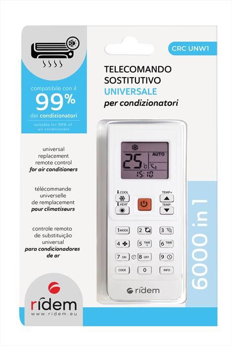 RIDEM Telecomando Crc Unw1-bianco