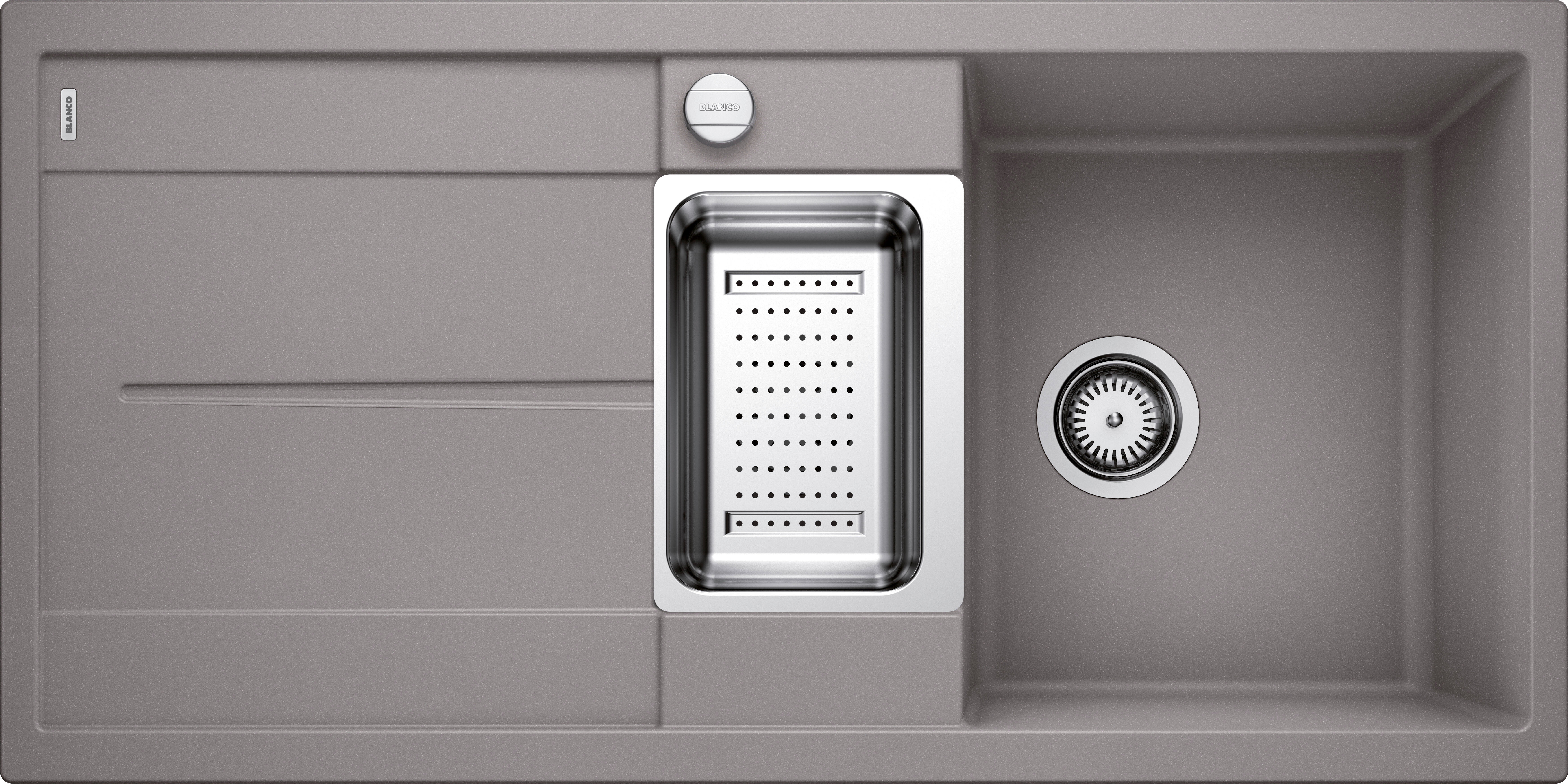 Blanco évier 513045 100x50cm, PuraDur alumetallic, réversible, avec télécommande de vidange / Accessoires