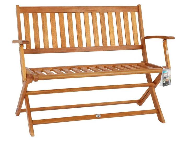 Banc de jardin pliable en bois d'eucalyptus certifié FSC 2 places banc en bois terrasse balcon jardin meuble d'extérieur