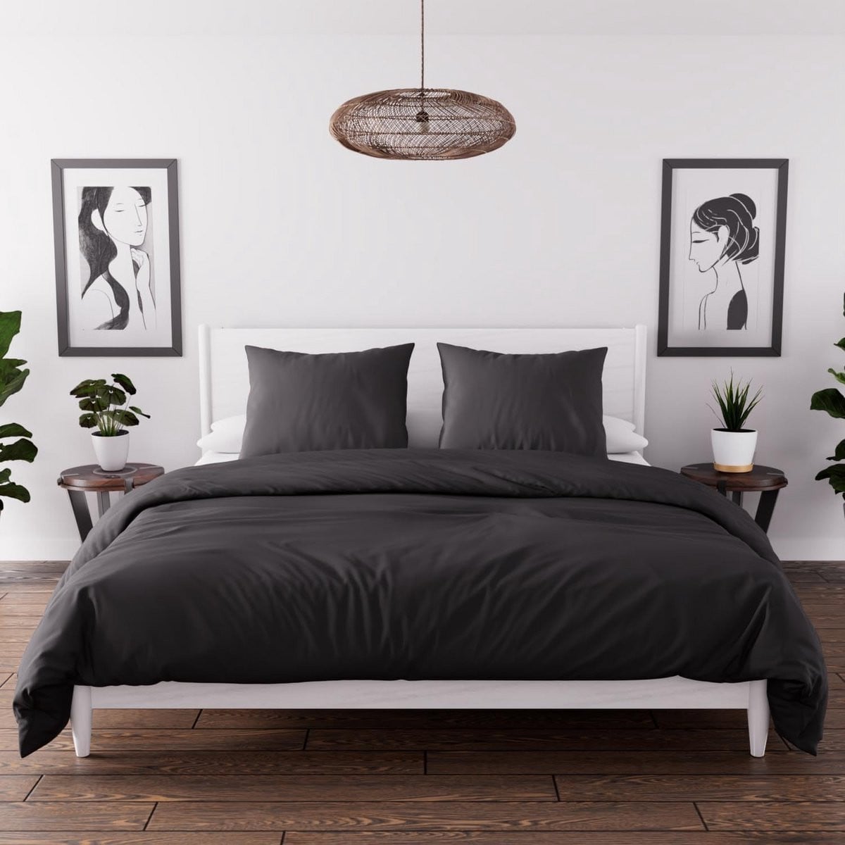 Tijdloos Dekbedovertrek Set Zwart Polyester 240 x 220 cm