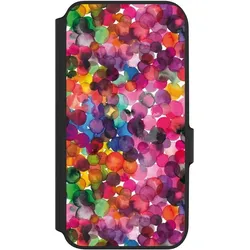 Nivocase Klapphülle für Samsung Galaxy A54 5G Handyhülle aus Kunst Leder NIVOflip schwarz Punkte (Samsung Galaxy A54 5G), Smartphone Hülle, Schwarz
