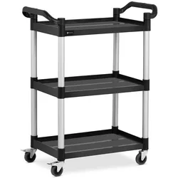 Royal Catering Helloshop26 - Küchenwagen mit 3 Ablagen und Rollen - 63 x 40 cm - 90 kg - Schwarz 14_0000940
