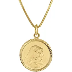 trendor 41408 Madonna Anhänger 333 Gold mit vergoldeter Silberkette, 40 cm