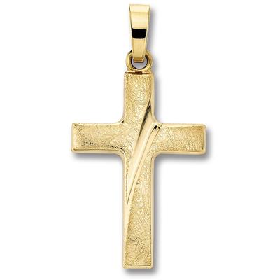 Kreuzkette ONE ELEMENT "Halskette - Kreuzkette mit Kreuz Anhänger aus 333 Gelbgold", gold, Halsketten, Damen, Gelbgold 333 Gold, Gelbgold 333, Gold, Kreuzkette, Kleines Statement – persönlich, stilvoll, alltagstauglich