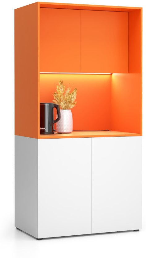 PLAN Büroküche NIKA ohne Ausstattung 1000 x 600 x 2000 mm, Orange