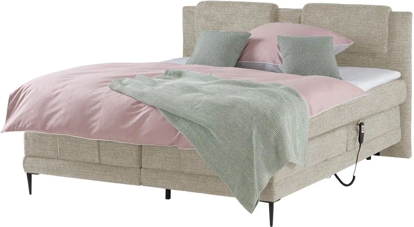 switch Motor-Boxspringbett  Wave ¦ beige ¦ Maße (cm): B: 190 H: 111