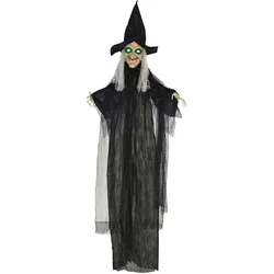 183CM Halloween Dekoration Halloween-Hexe mit LED-Lichter, Soundfunktion