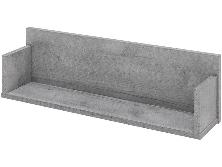Wandregal SCHILDMEYER Nitros , grau (steingrau), B:59,8cm H:19,5cm T:14cm, Holzwerkstoff, Regale, Wandregal, Solide Verarbeitung - Dieses Produkt ist in Deutschland gefertigt