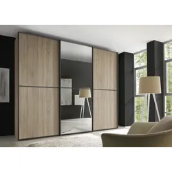 Schwebetürenschrank STAUD "Sinfonie Plus, edles Design in hochwertiger Qualität, Made in Germany", sonoma eiche, B:298cm H:222cm T:68cm, Holzwerkstoff, Schränke, Schwebetürenschrank, Mit Spiegeltüre und vier verschiedenen Ausstattungsvarianten